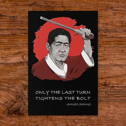 Shigeo Shingo "Only the Last Turn" Greeting Card | Lean Manufacturing Humor