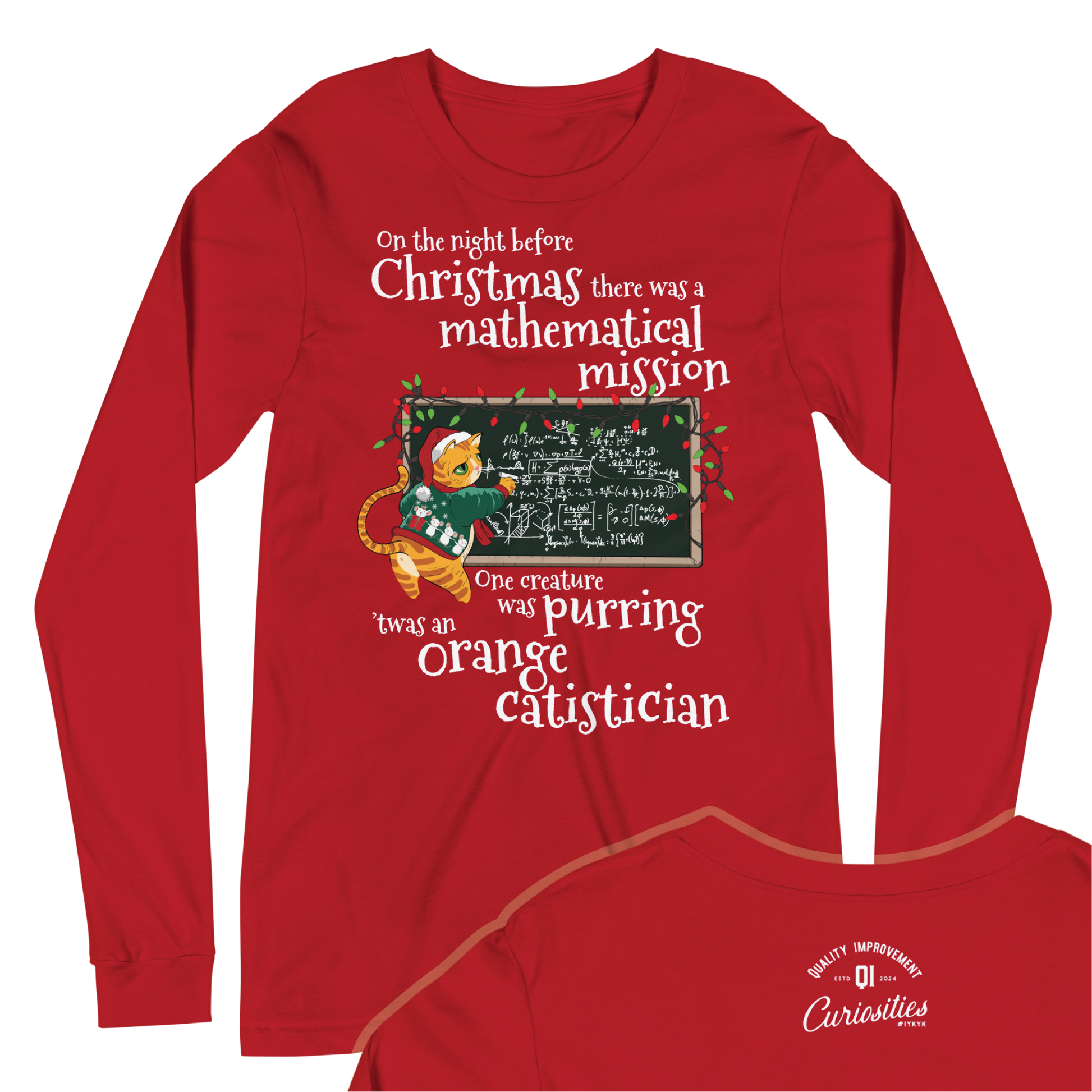 Christmas Catistician | Long sleeve T-shirt for Data Scientists & Statisticians 