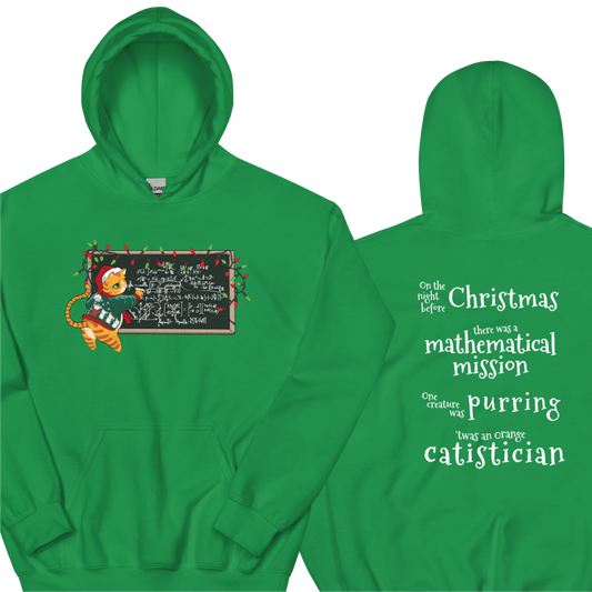 Christmas Catistician Heavy Hoodie for Data Scientists & Statisticians 