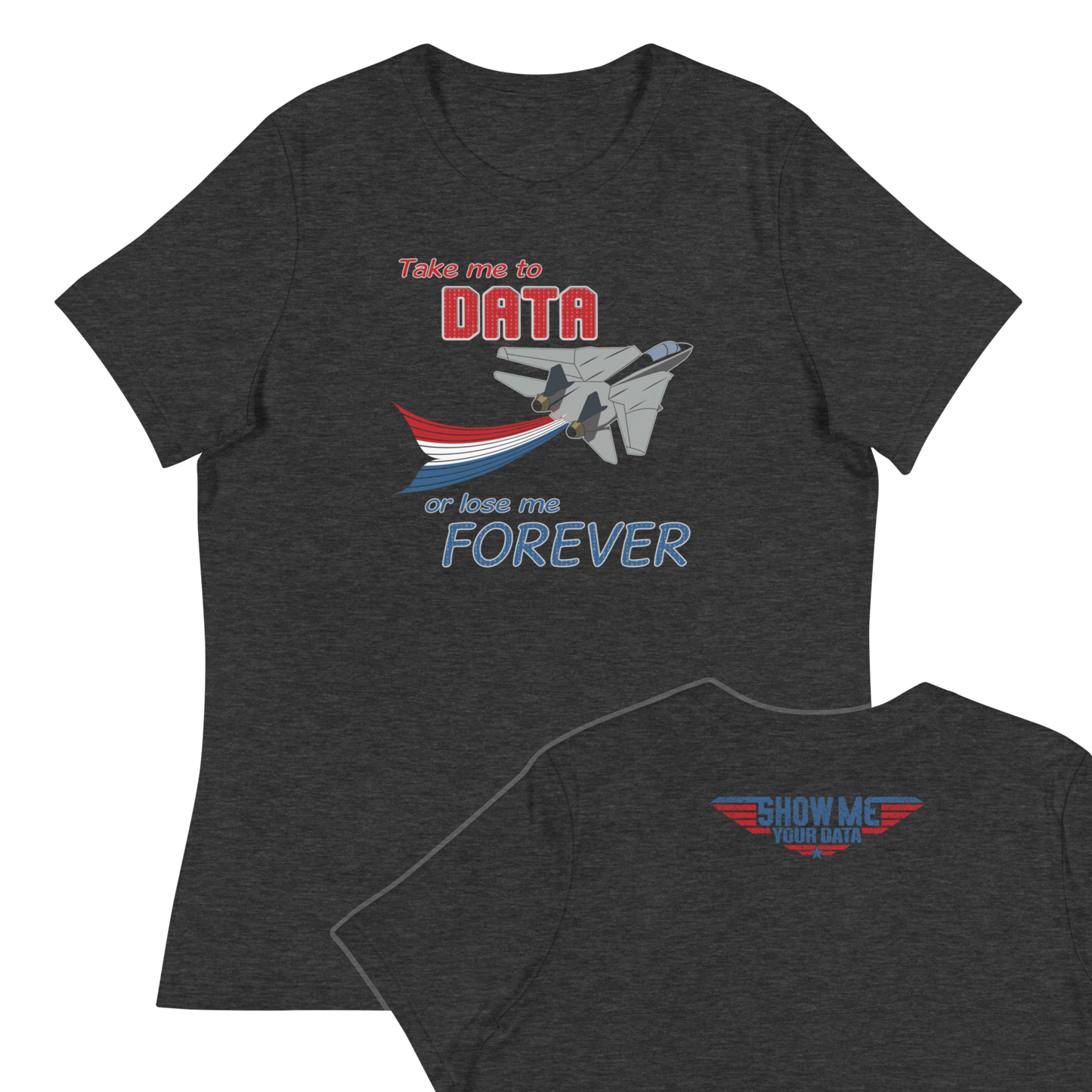 1980's retro Top Gun data humor t-shirt