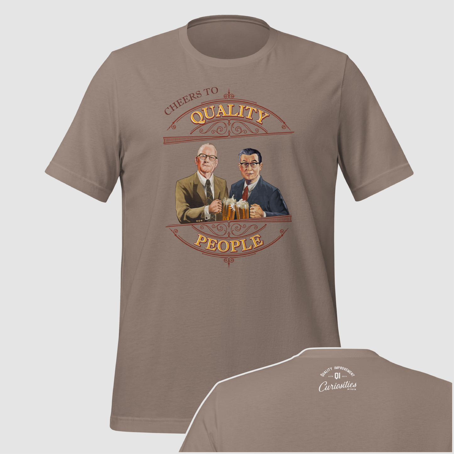 Quality Improvement People Unisex T-shirt Featuring Deming & Ishikawa