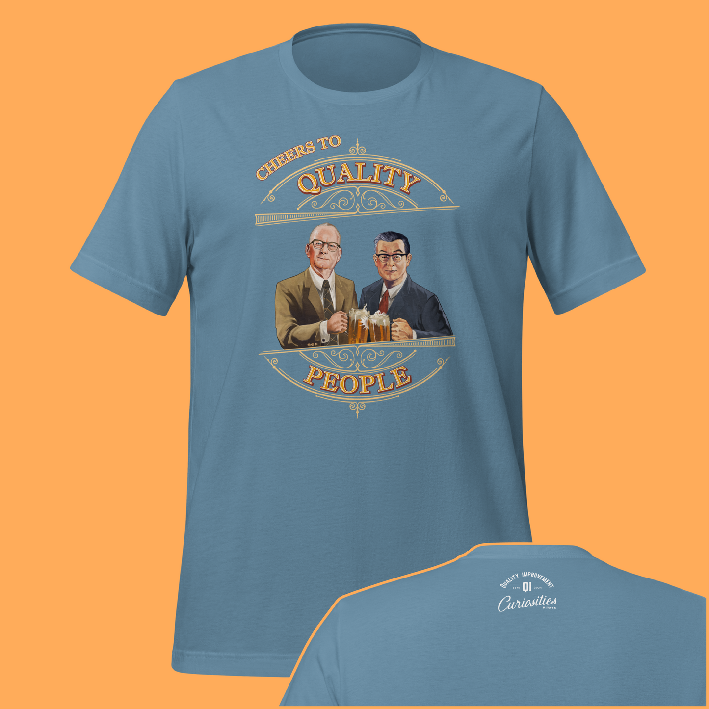 Quality Improvement People Unisex T-shirt Featuring Deming & Ishikawa