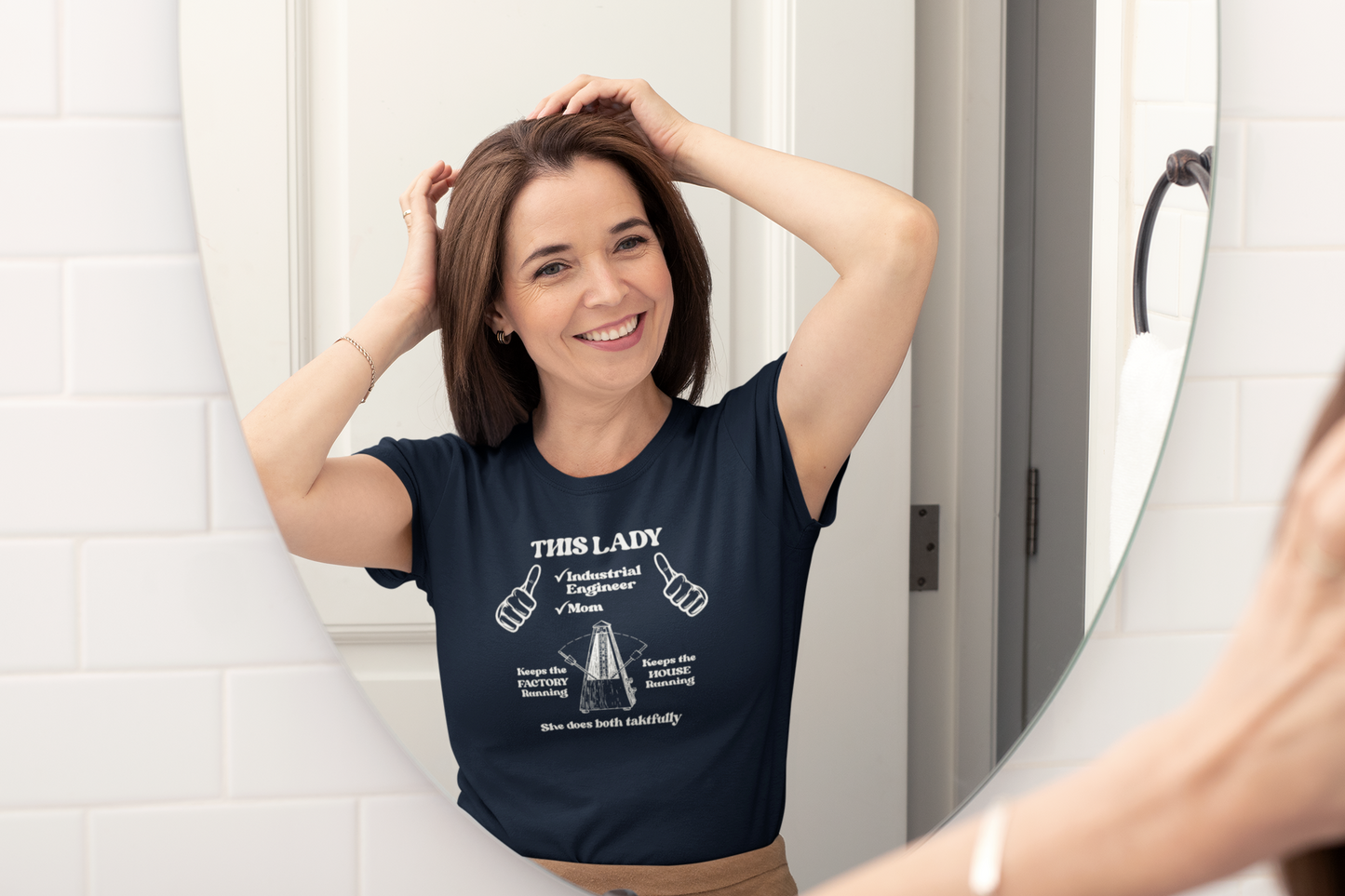 If you know a mom who is also an industrial engineer, and works in a factory, you found her next shirt.