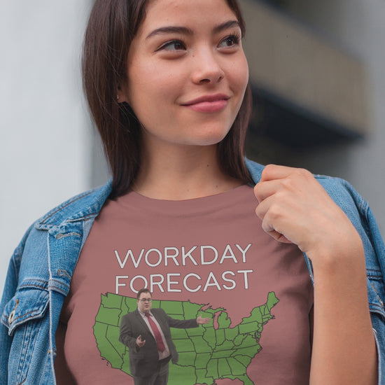 Office Weatherman Delivers Workday Forecast | Office Humor T-shirt