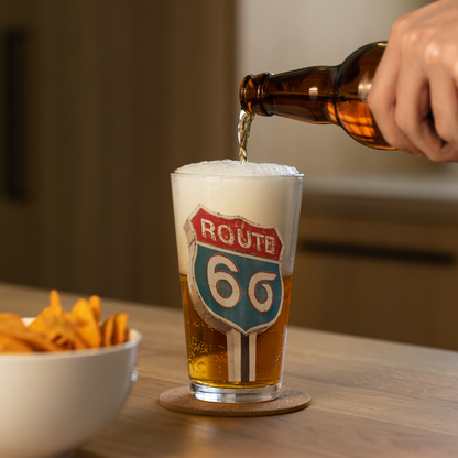 Rustic Route 6 Sigma Sign Pint Glass for Six Sigma Black Belts