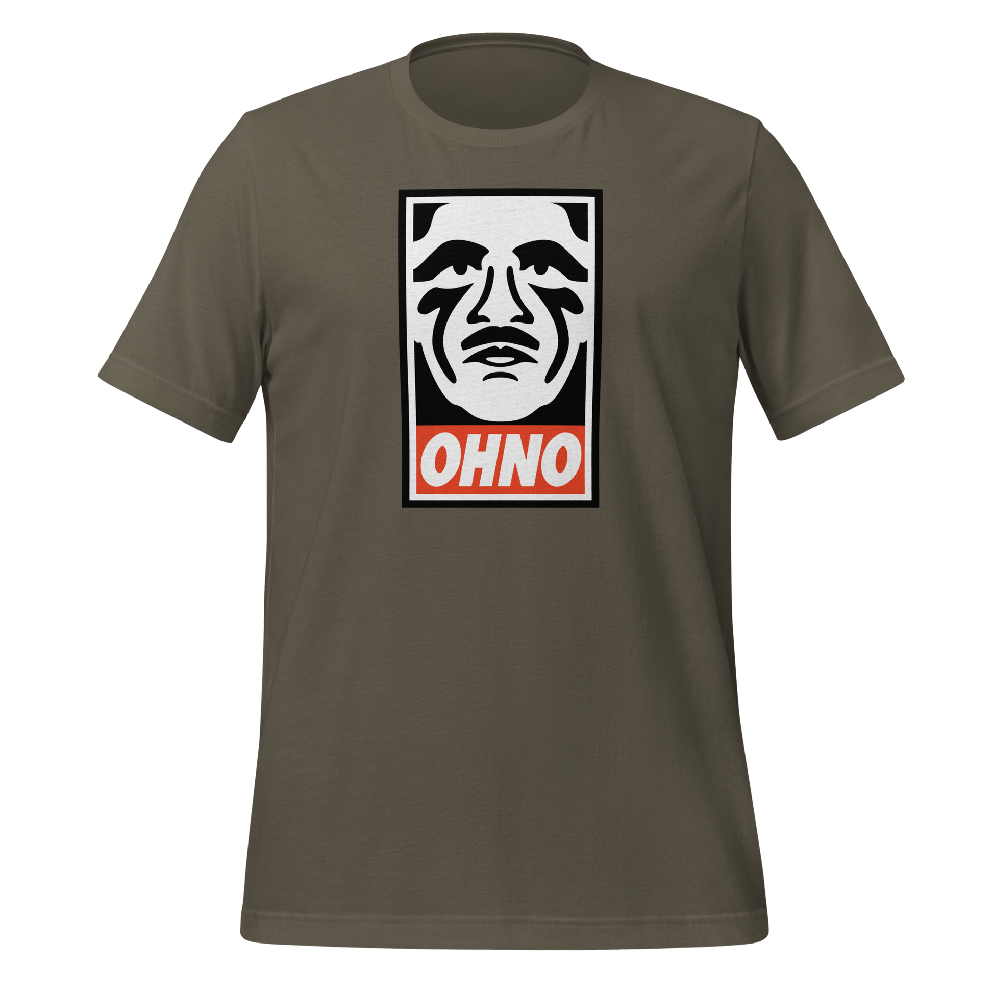 T-shirt featuring Taiichi Ohno, creator of the Toyota Production System for operational excellence professionals, industrial engineers, six sigma black belts, lean manufacturing people in army green