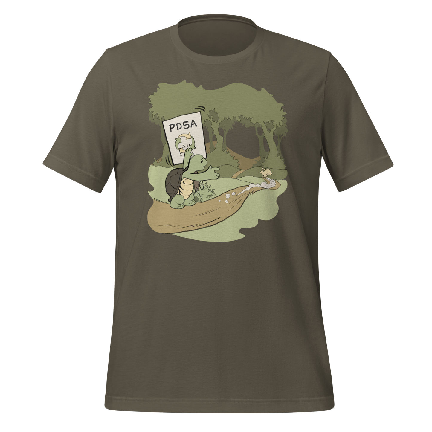 PDSA Tortoise & Solution-Leaping Hare Unisex T-shirt for Quality Pros