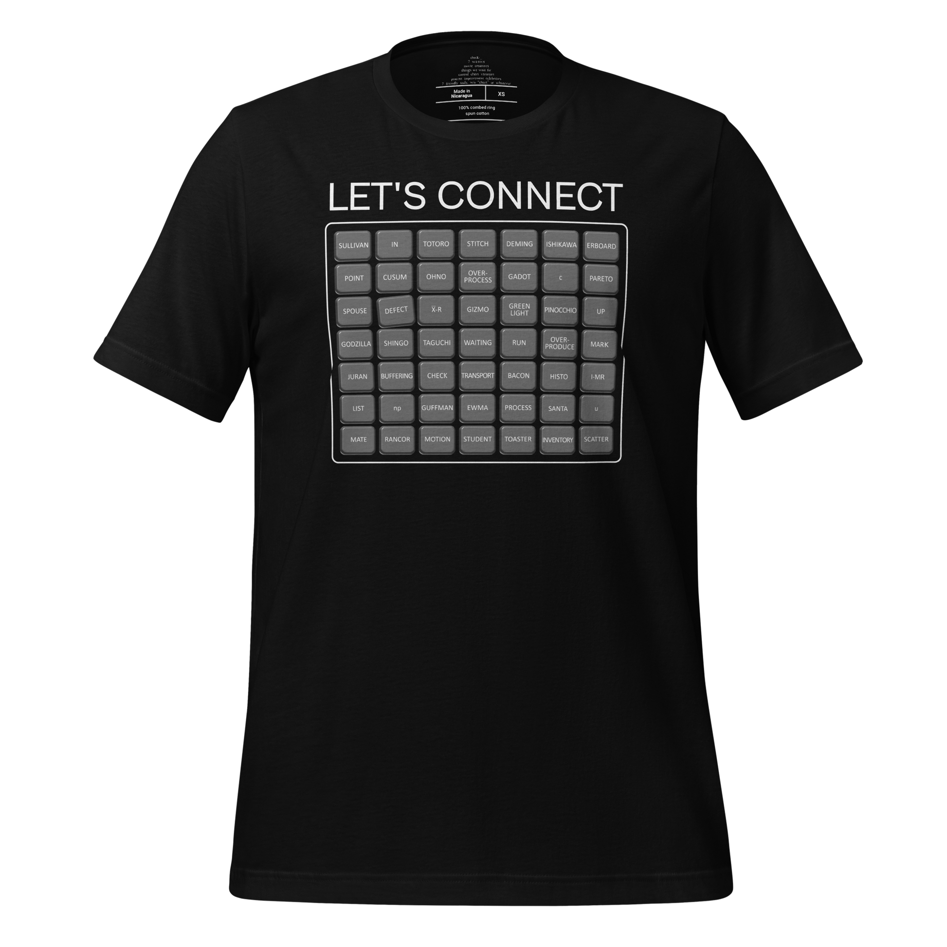 Connections game t-shirt for op-ex professionals, six sigma practitioners, industrial engineers, process improvement experts