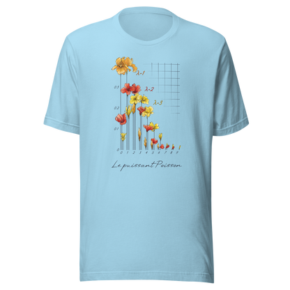 Poisson Distribution T-shirt in ocean blue