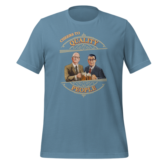 Quality Improvement People Unisex T-shirt Featuring Deming & Ishikawa