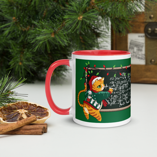 Christmas Catistician Colorful Mug for Data Scientists & Statisticians 