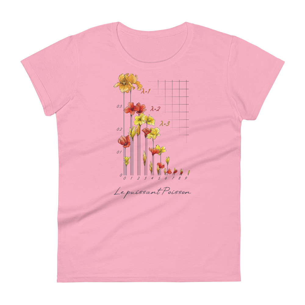 Poisson Distribution T-shirt in charity pink