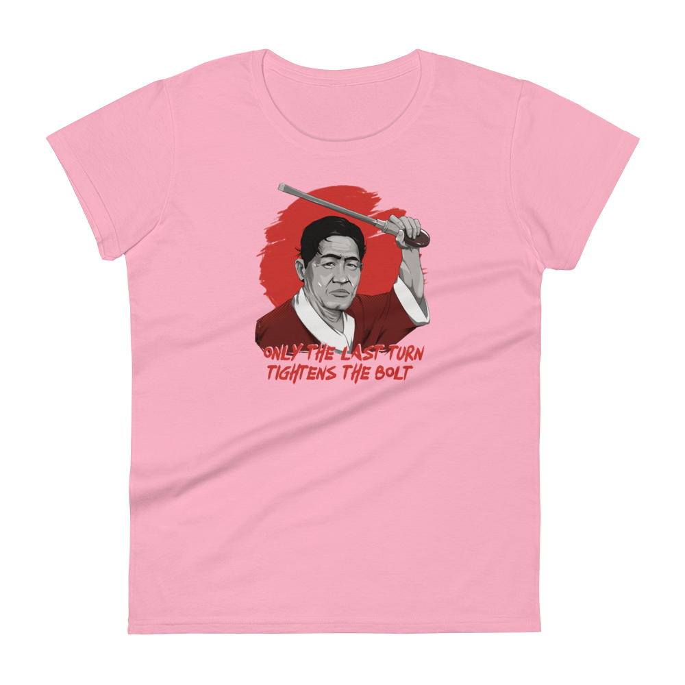 Shigeo Shingo "Only the Last Turn" Women's Fashion Fit T-shirt | Lean Manufacturing Humor