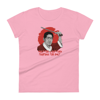 Shigeo Shingo "Only the Last Turn" Women's Fashion Fit T-shirt | Lean Manufacturing Humor