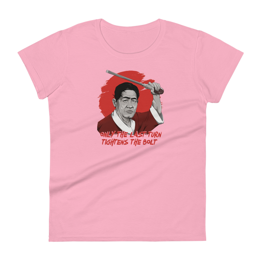 Shigeo Shingo "Only the Last Turn" Women's Fashion Fit T-shirt | Lean Manufacturing Humor