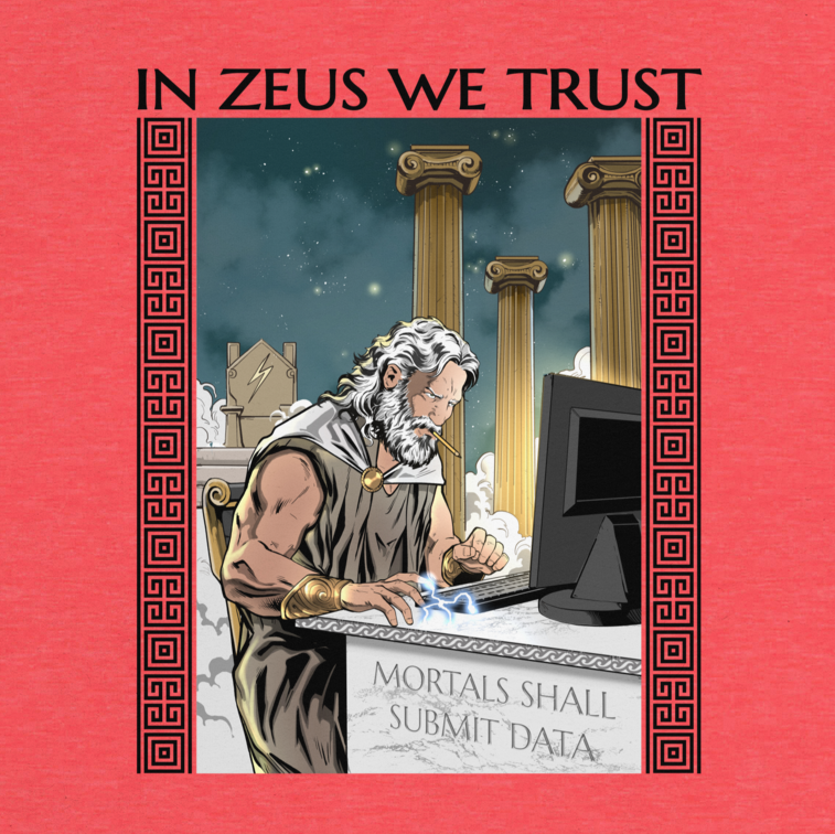 Zeus, god of thunder and sky, demands data